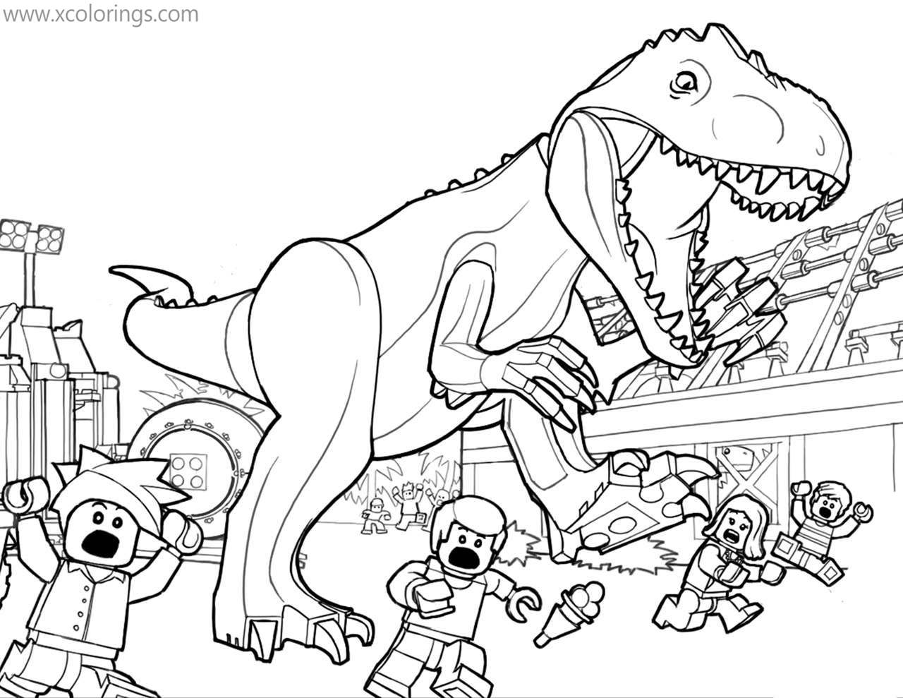 Printable Lego Jurassic World Coloring Pages Dikimyfree