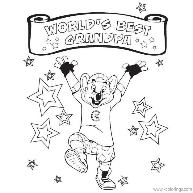 Chuck E Cheese Coloring Pages Birthday Gift Xcolorings Kulturaupice