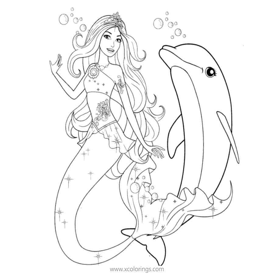 Barbie Dolphin Magic Coloring Pages Barbie Swimming With A Dolphin