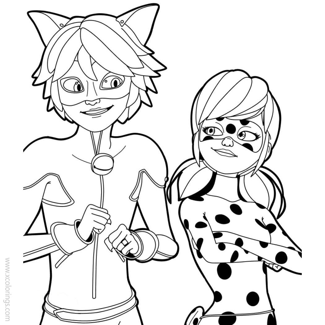 Free Printable Miraculous Ladybug And Cat Noir Coloring Pages Ladybug