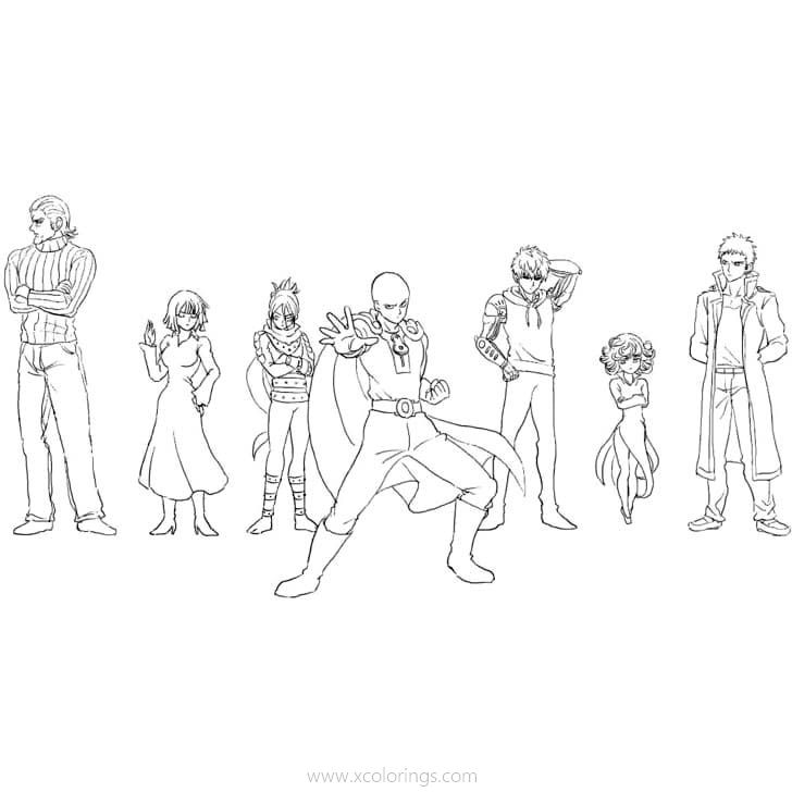 Free One Punch Man Saitama Coloring Pages XColorings