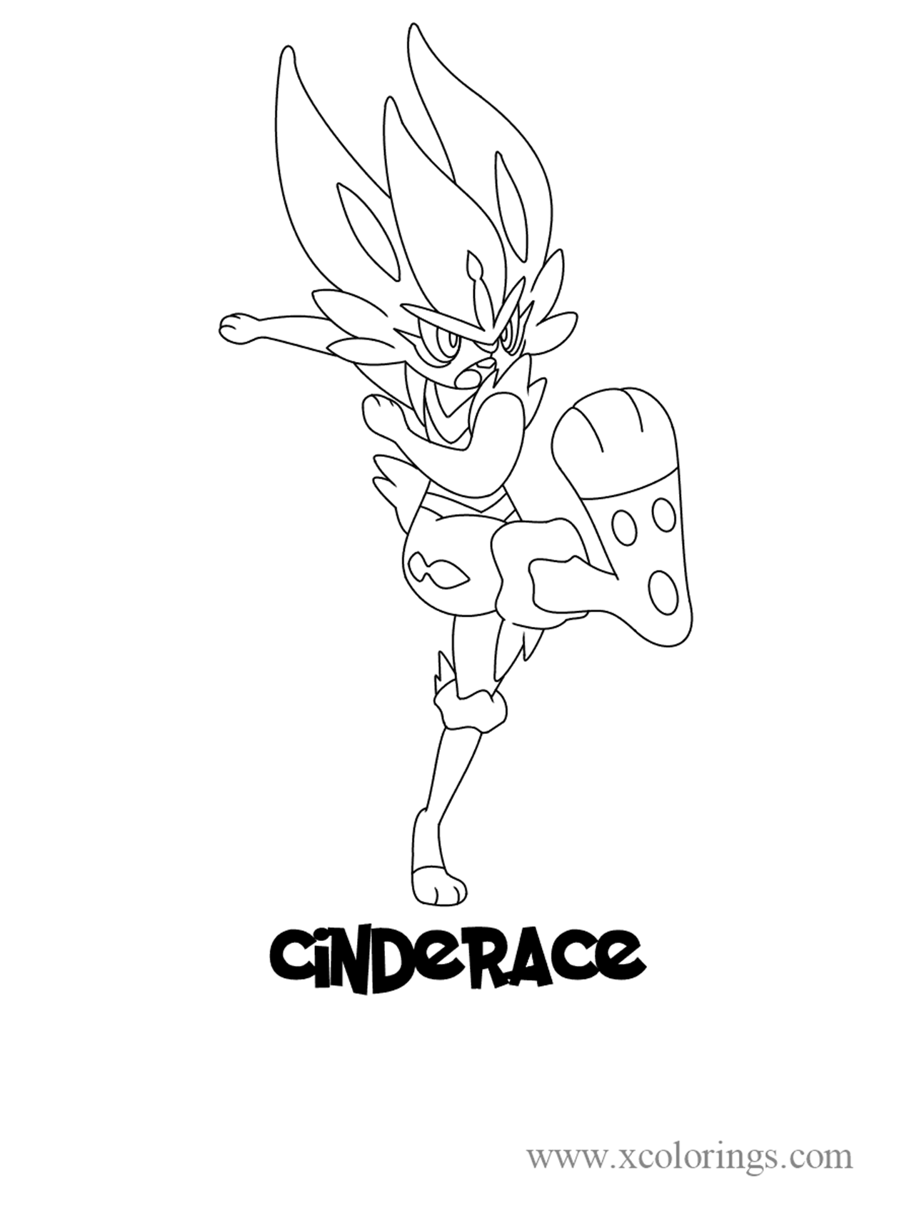 Cinderace coloring page