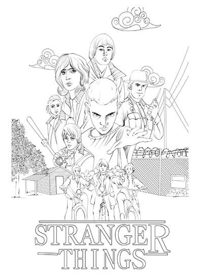 Stranger Things Coloring Pages Printable XColorings com
