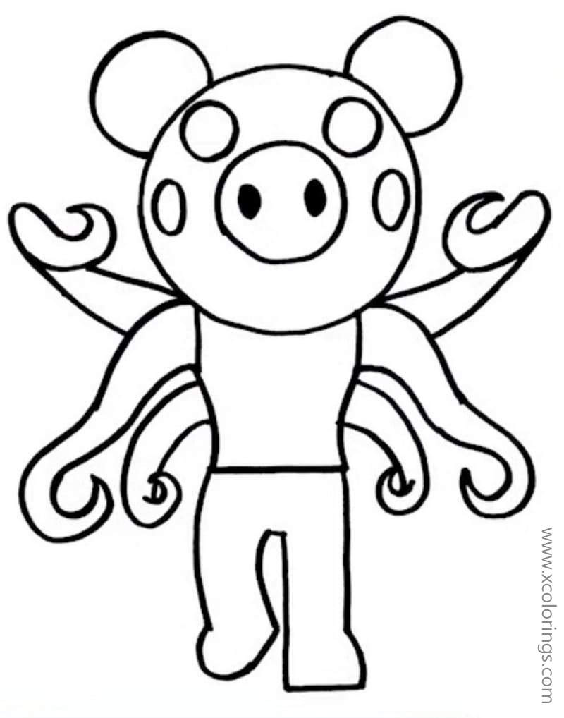 Infected Piggy from Piggy Roblox Coloring Pages - XColorings.com