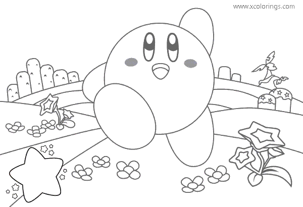 Kirby is Running Coloring Page - XColorings.com