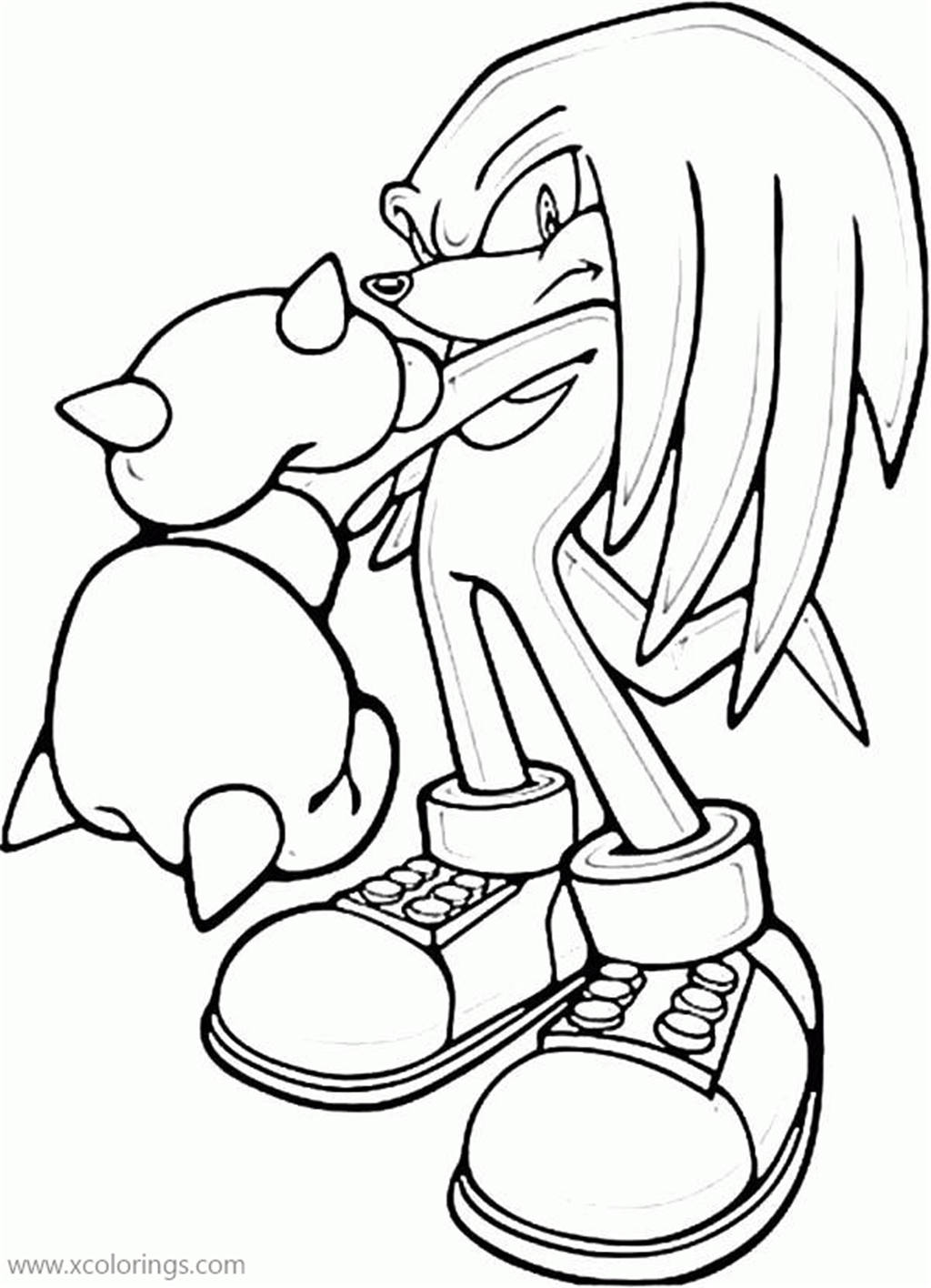 Sonic Coloring Pages Knuckles - Free Printable Templates