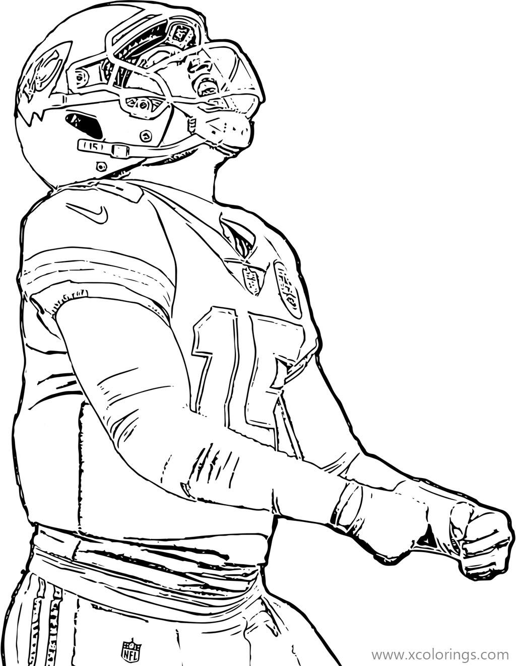Patrick Mahomes Coloring Pages from Kansas Chiefs - XColorings.com