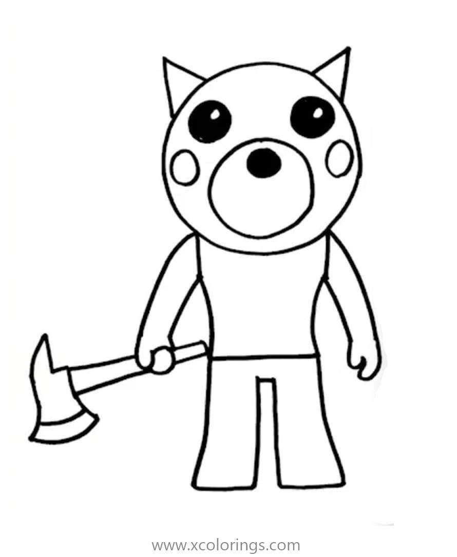 Piggy Roblox Coloring Pages Doggy - XColorings.com