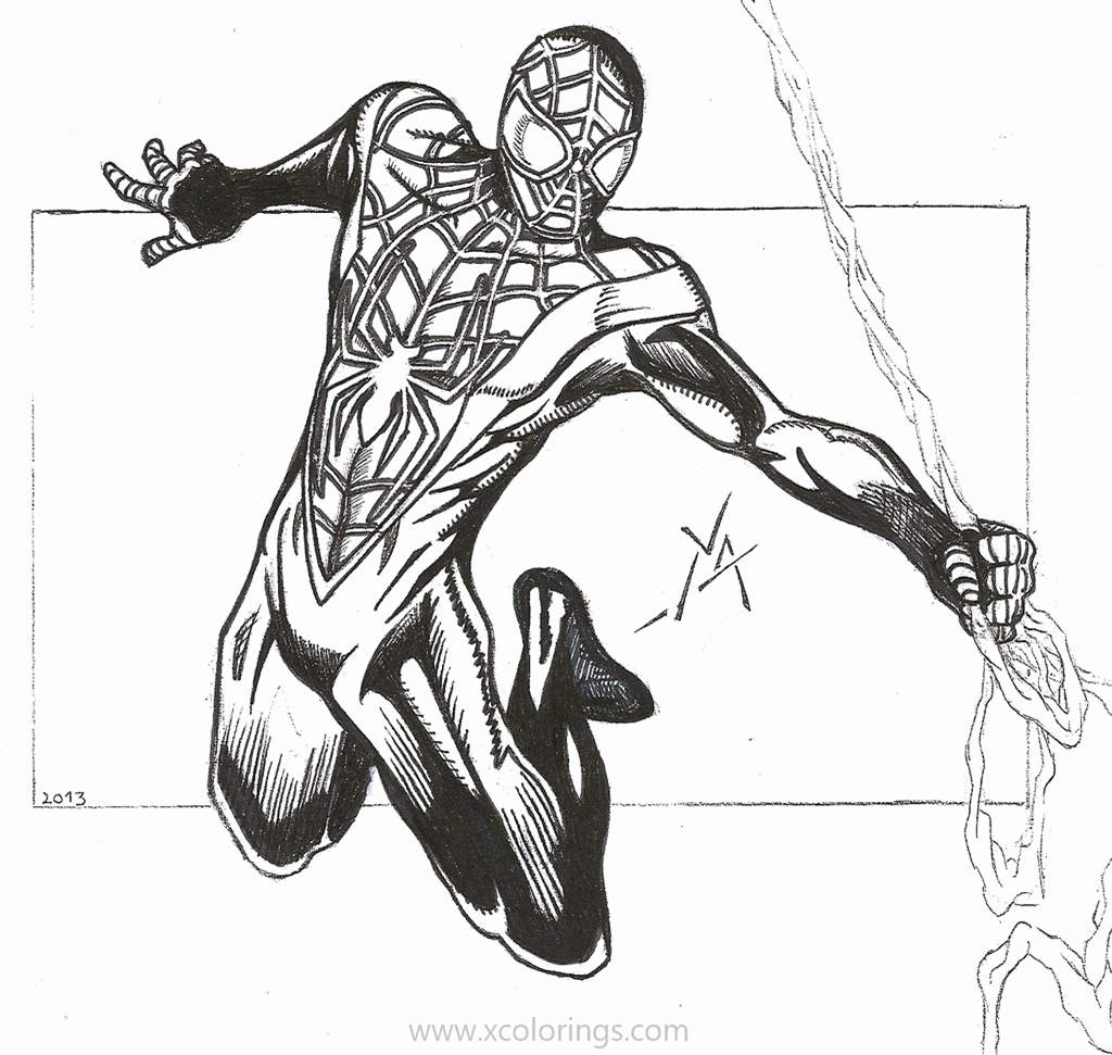 Miles Morales Spider Man Coloring