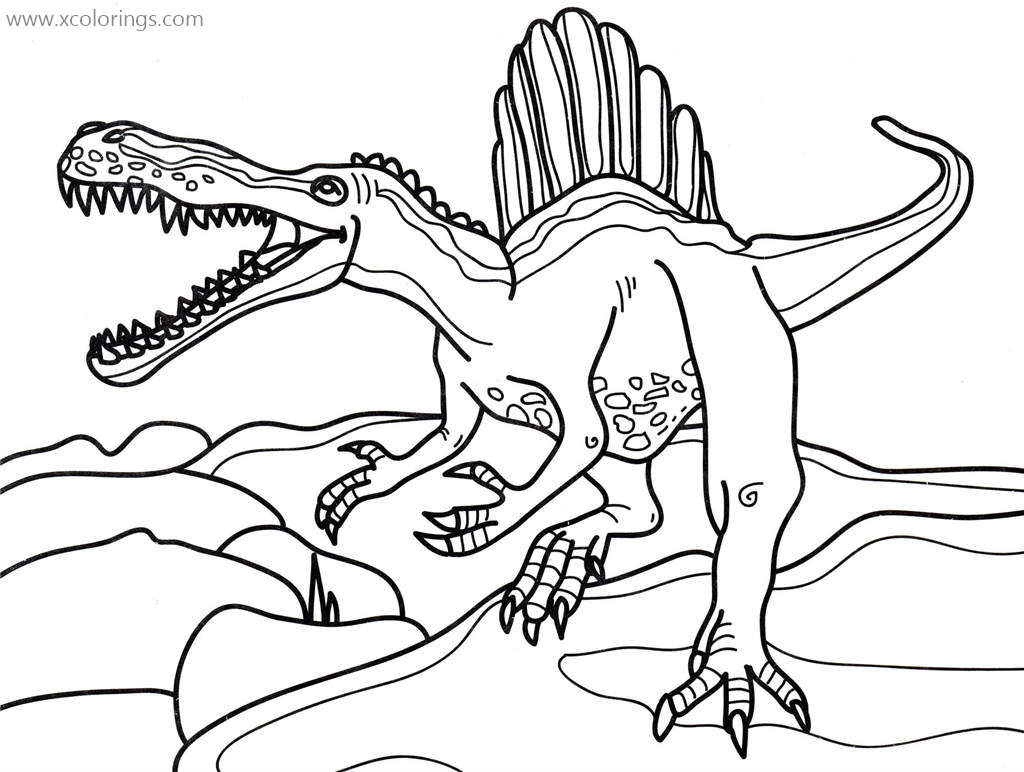 Spinosaurus Coloring Pages Spine Lizard