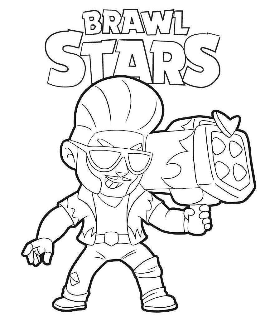 Brawl Stars Coloring Pages Hot Rod Brock - XColorings.com