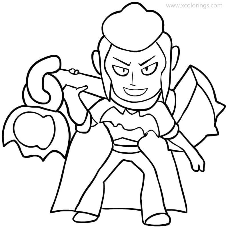 Brawl Stars Coloring Pages Mortis With Bats XColorings