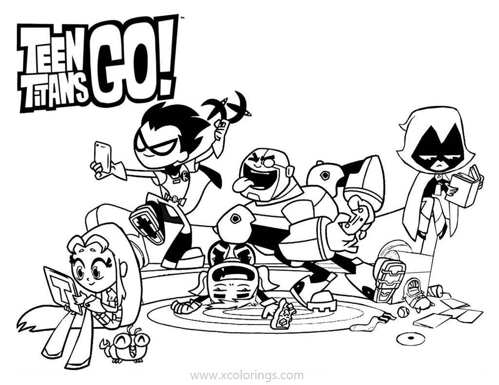Characters from Teen Titans Go Coloring Pages - XColorings.com
