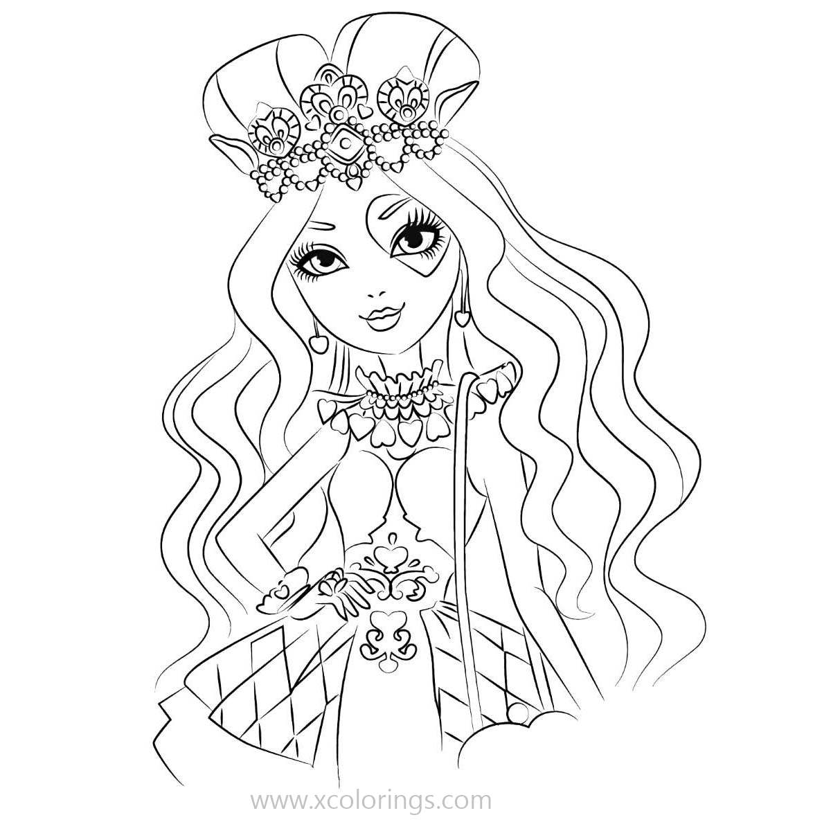 Ever After High Coloring Pages Lizzie Hearts - XColorings.com