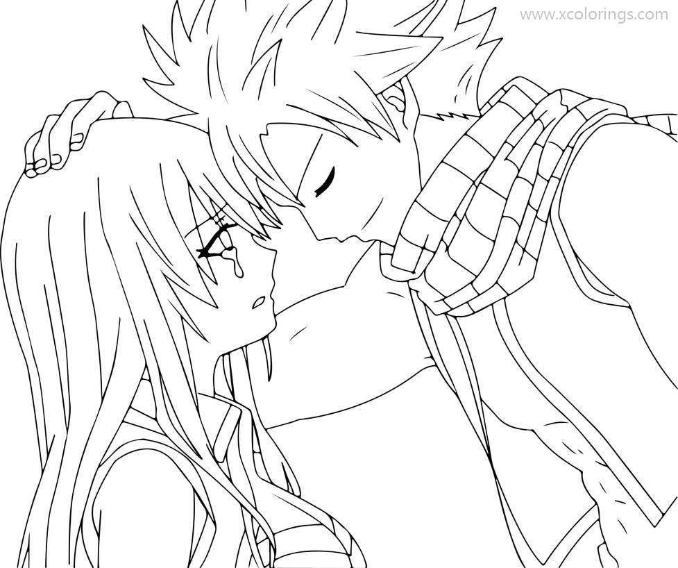 Fairy Tail Coloring Pages Natsu Loves Lucy - XColorings.com