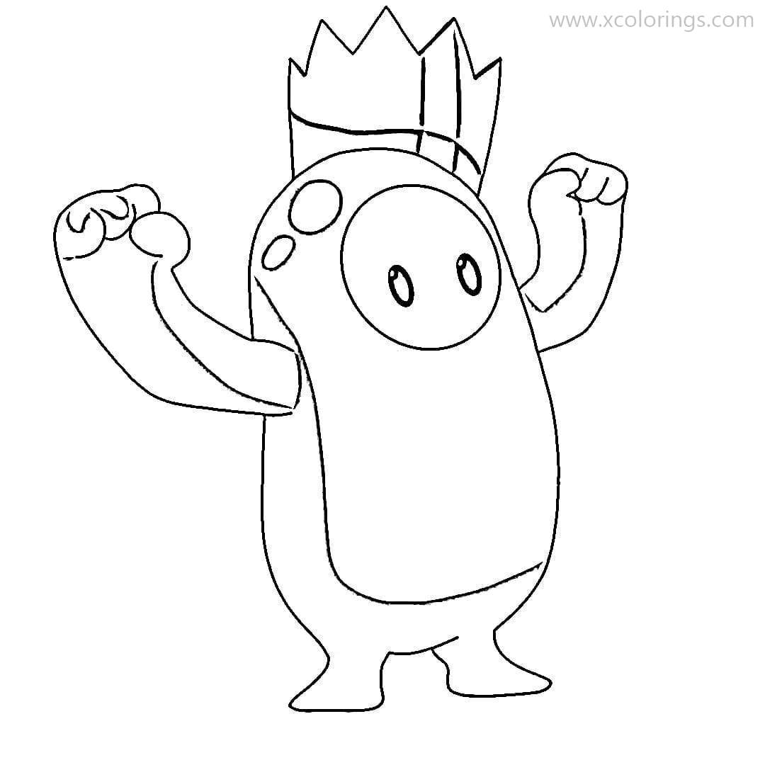 Fall Guys Coloring Pages Transparent Lineart by Bobfleadip - XColorings.com