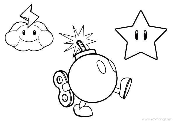 Paper Mario Coloring Pages Bobby the Bomb - XColorings.com