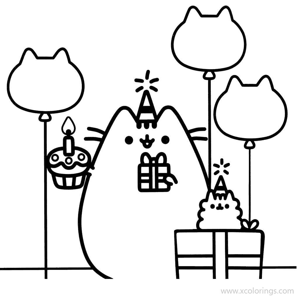 Pusheen Cat Birthday Coloring Pages Free Printable Coloring Pages Images