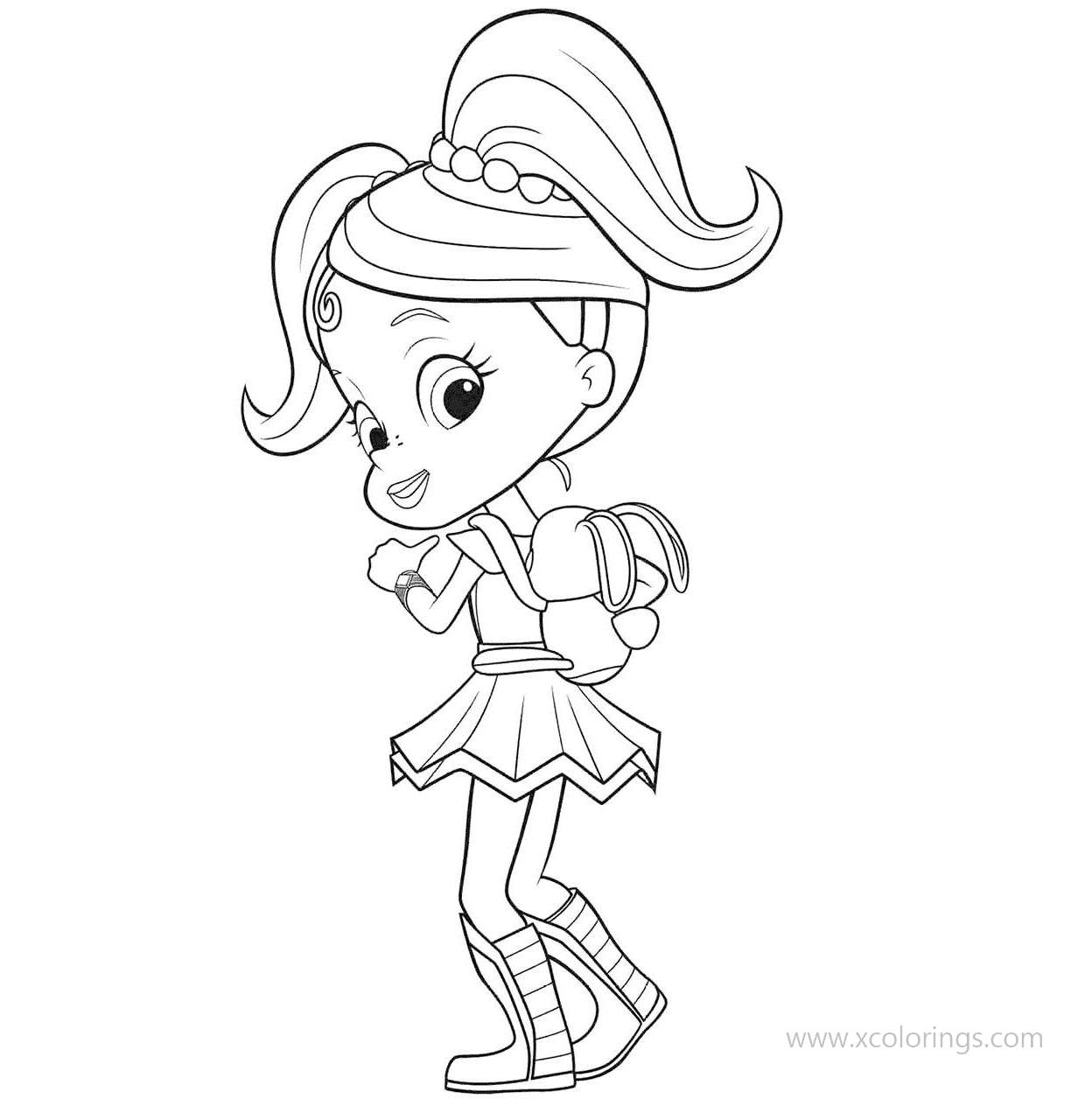 Rainbow Rangers Coloring Pages Anna Banana with Backpack - XColorings.com