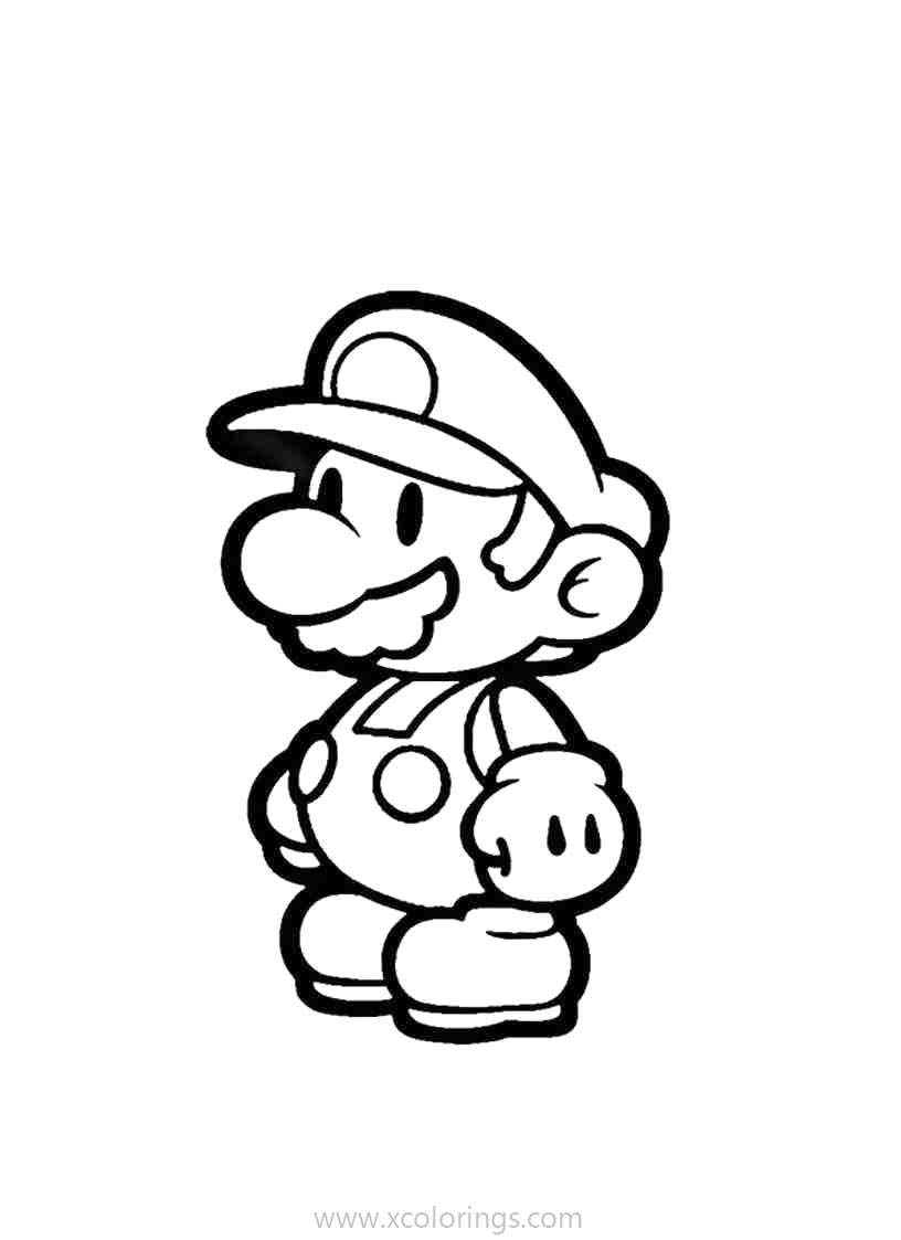 Simple Paper Mario Coloring Pages - XColorings.com