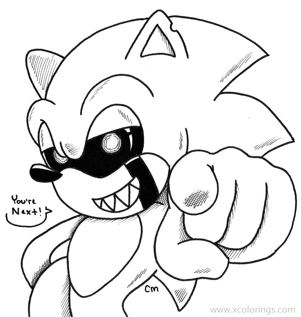 Sonic Exe Coloring Pages Drawing by SketchyOwO XColorings com