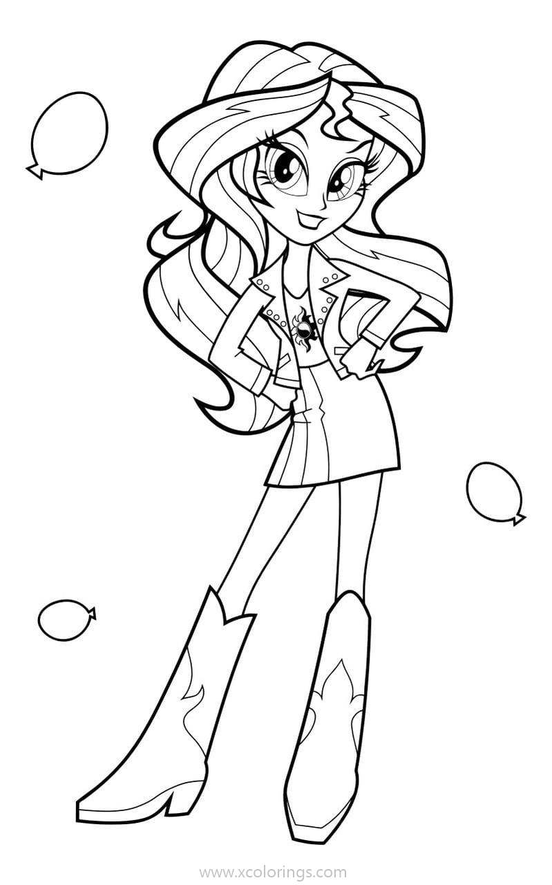 Sunset Shimmer from Equestria Girls Coloring Pages - XColorings.com