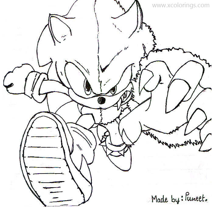 Super Sonic Exe Coloring Pages XColorings com