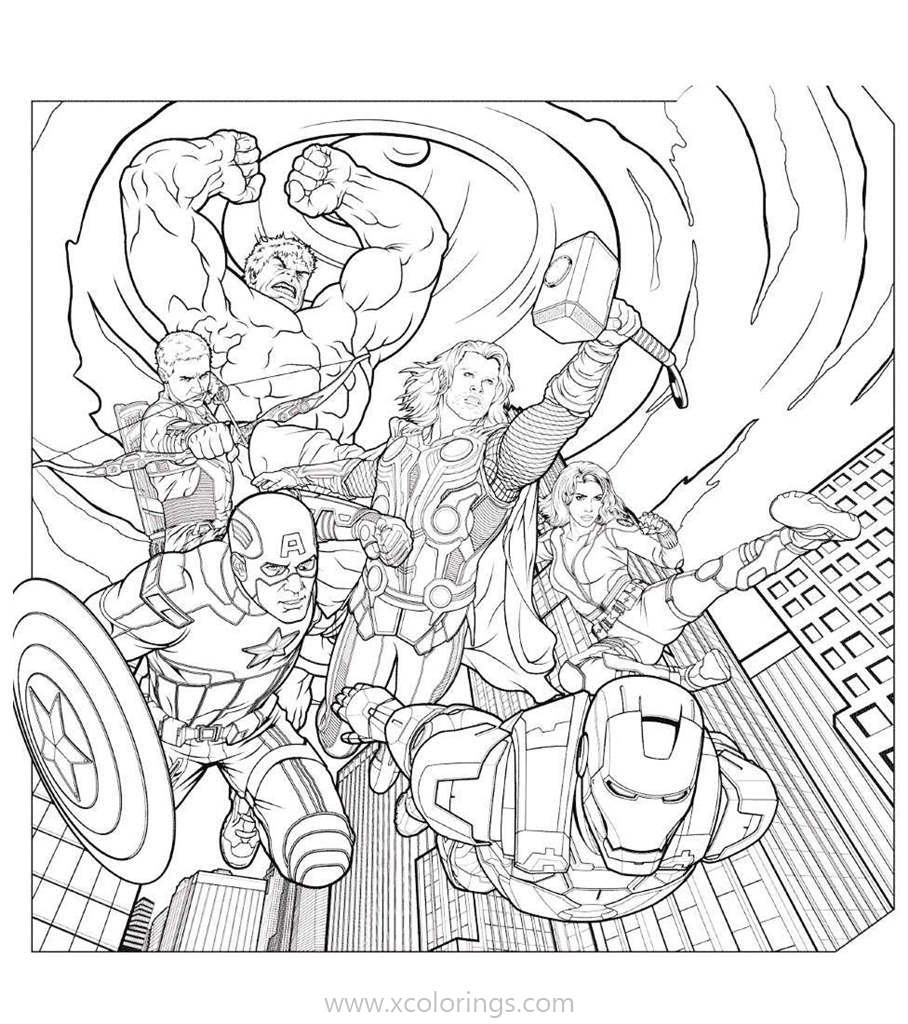 Thor and Avengers Coloring Pages - XColorings.com