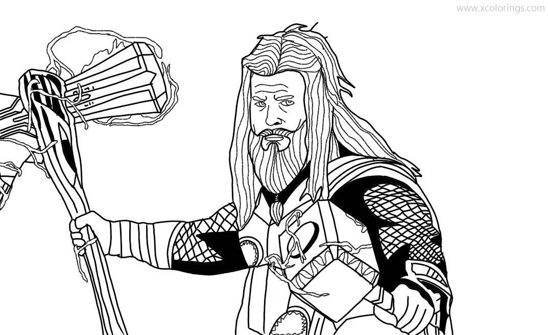 Avengers Endgame Thor Coloring Pages