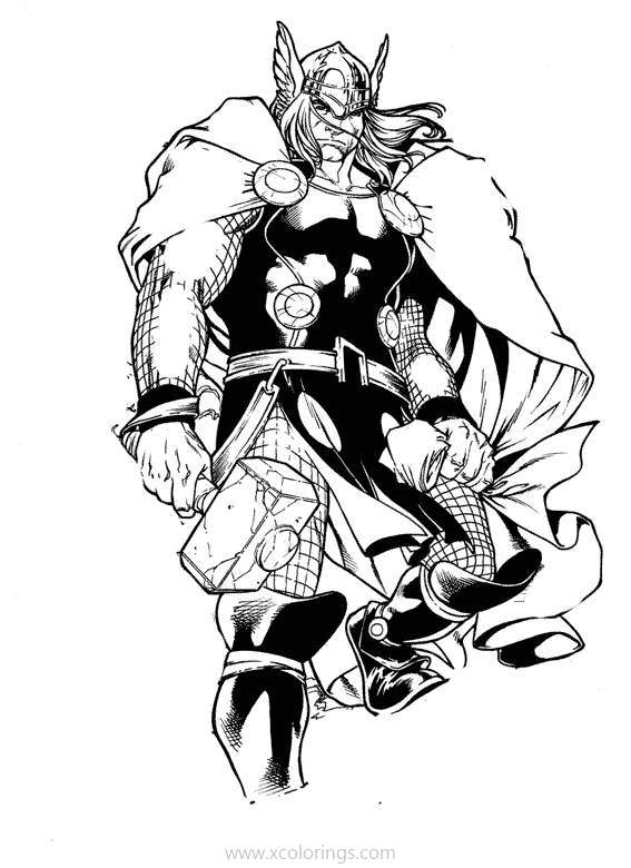 Thunder God Thor Coloring Pages - XColorings.com