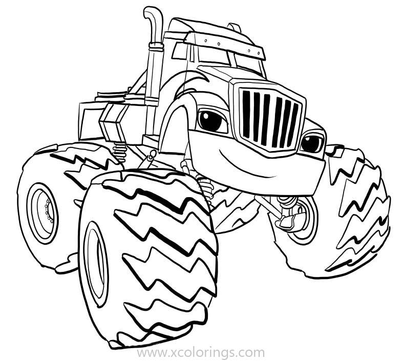 Blaze and the Monster Machines Coloring Pages Crusher - XColorings.com