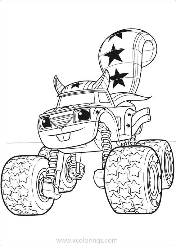 Blaze and the Monster Machines Coloring Pages Squirrel Darington ...