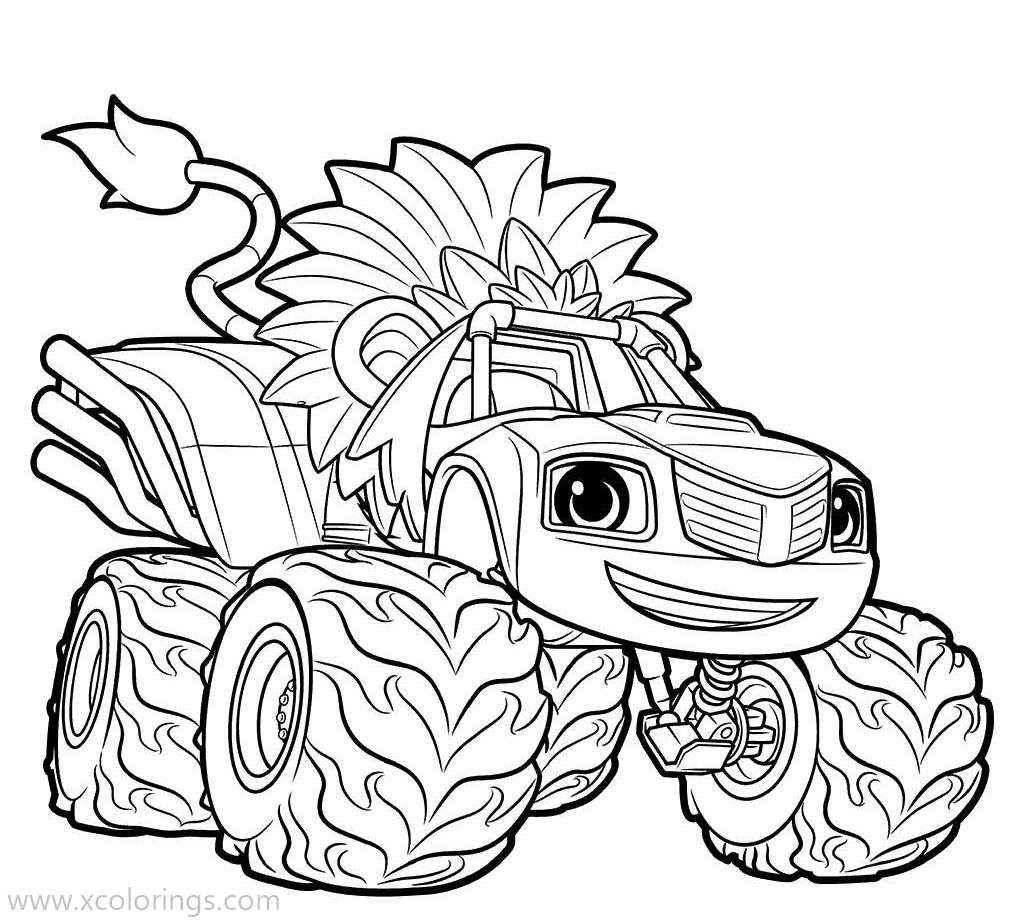 Blaze and the Monster Machines Coloring Pages Stripes Transformed Into ...