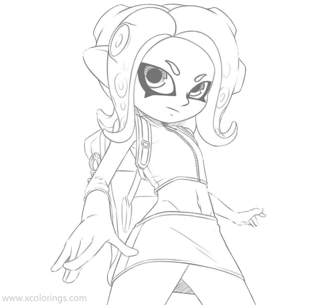Splatoon 2 Octo Expansion Coloring Pages Agent 8 - XColorings.com