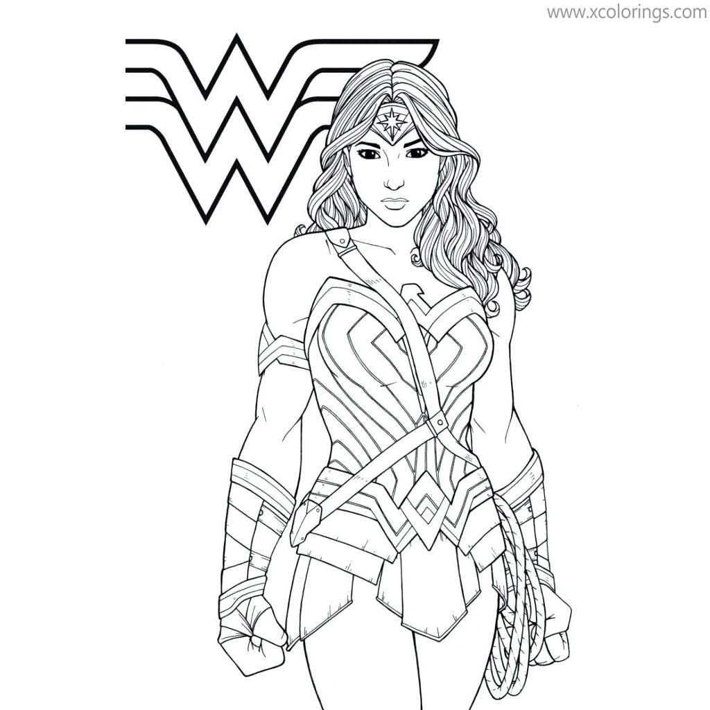 Wonder Woman Logo Stencil Sketch Coloring Page