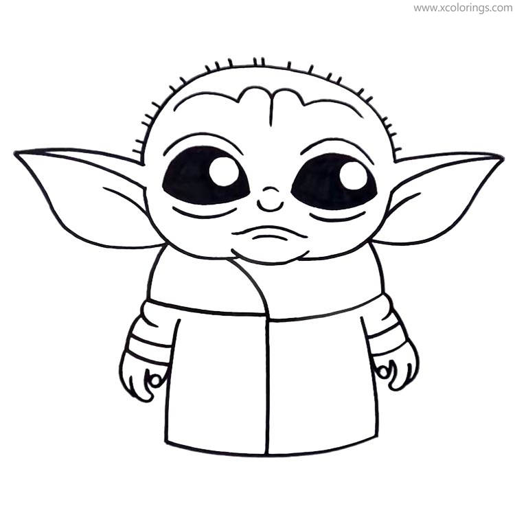 Baby Yoda and Stitch Coloring Pages - XColorings.com