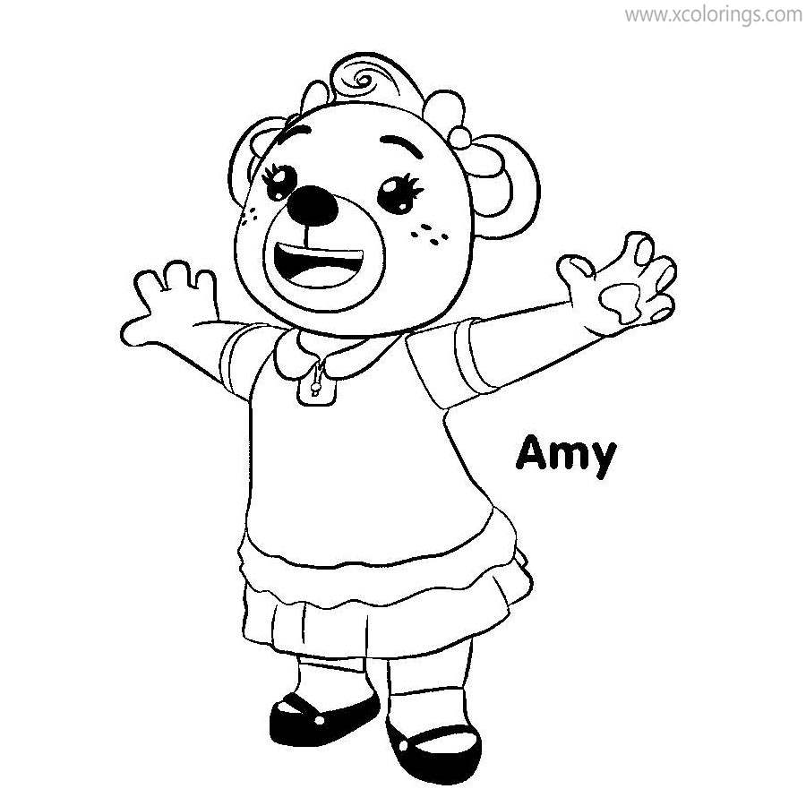 Bananas In Pajamas Coloring Pages Amy the Bear - XColorings.com