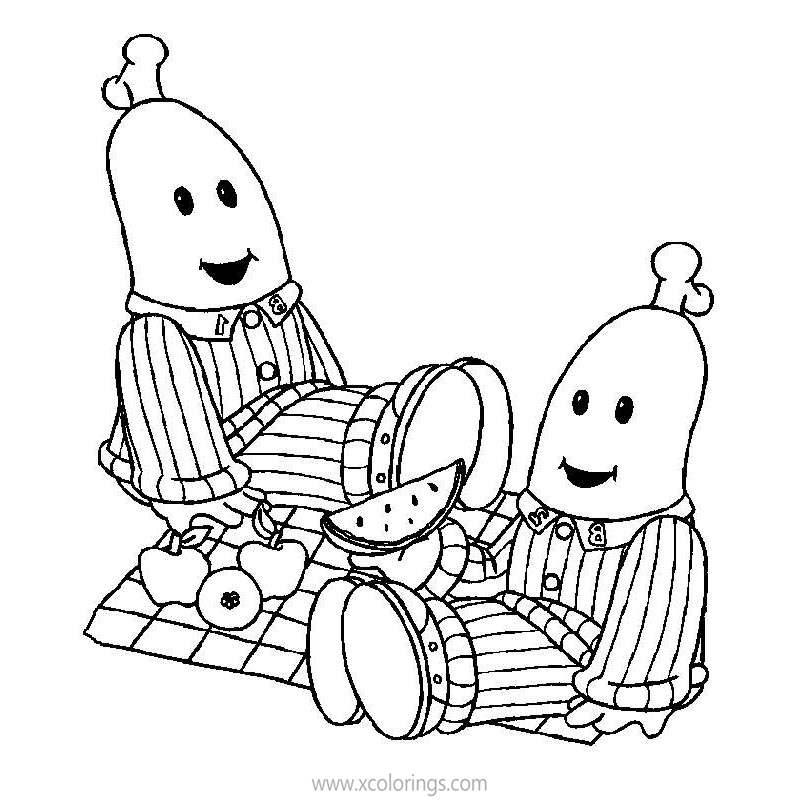 Bananas In Pajamas Coloring Pages B1 B2 and The Bears - XColorings.com