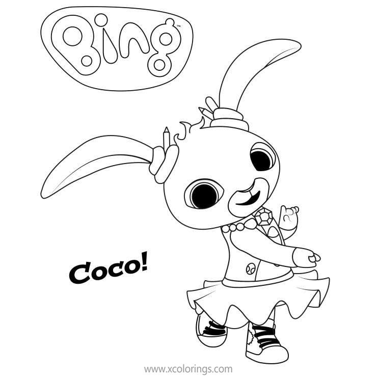 Bing Bunny Coloring Pages Pando and Padget - XColorings.com