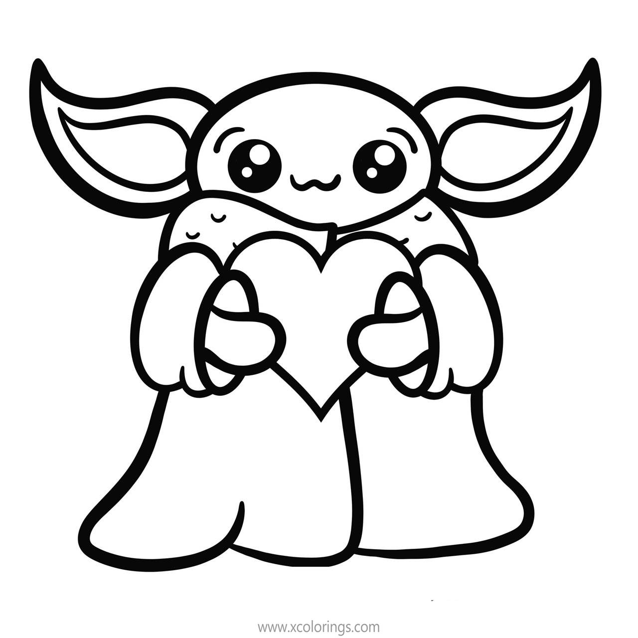 Baby Yoda and Stitch Coloring Pages - XColorings.com