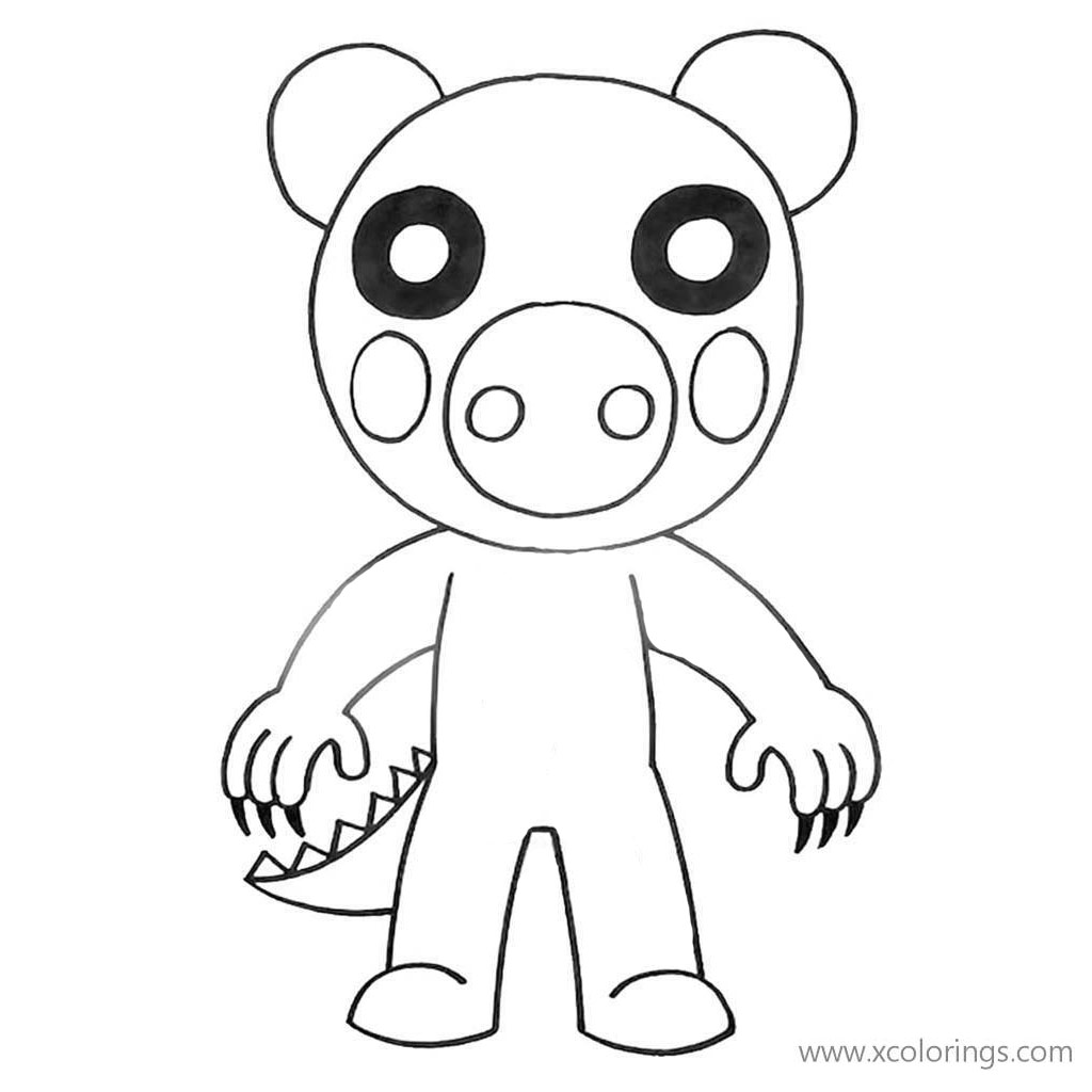 dino piggy roblox coloring pages