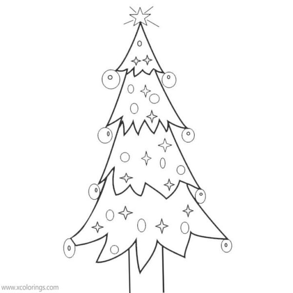 Disney Mickey Minnie with Christmas Tree Coloring Pages - XColorings.com