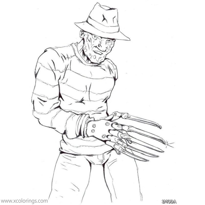 Freddy Krueger A Nightmare Elm Street Coloring Pages - XColorings.com