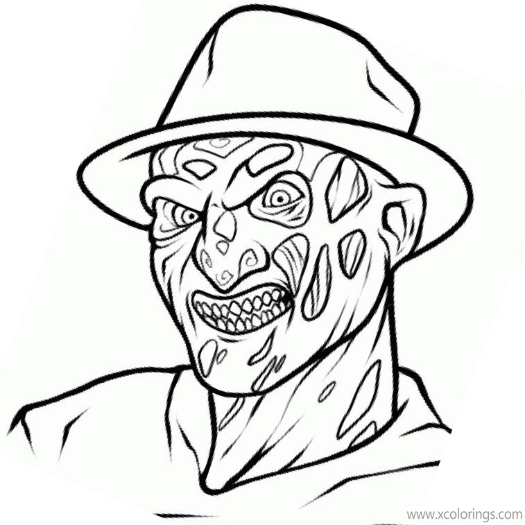 Freddy Krueger Coloring Pages Printable Sketch Coloring Page