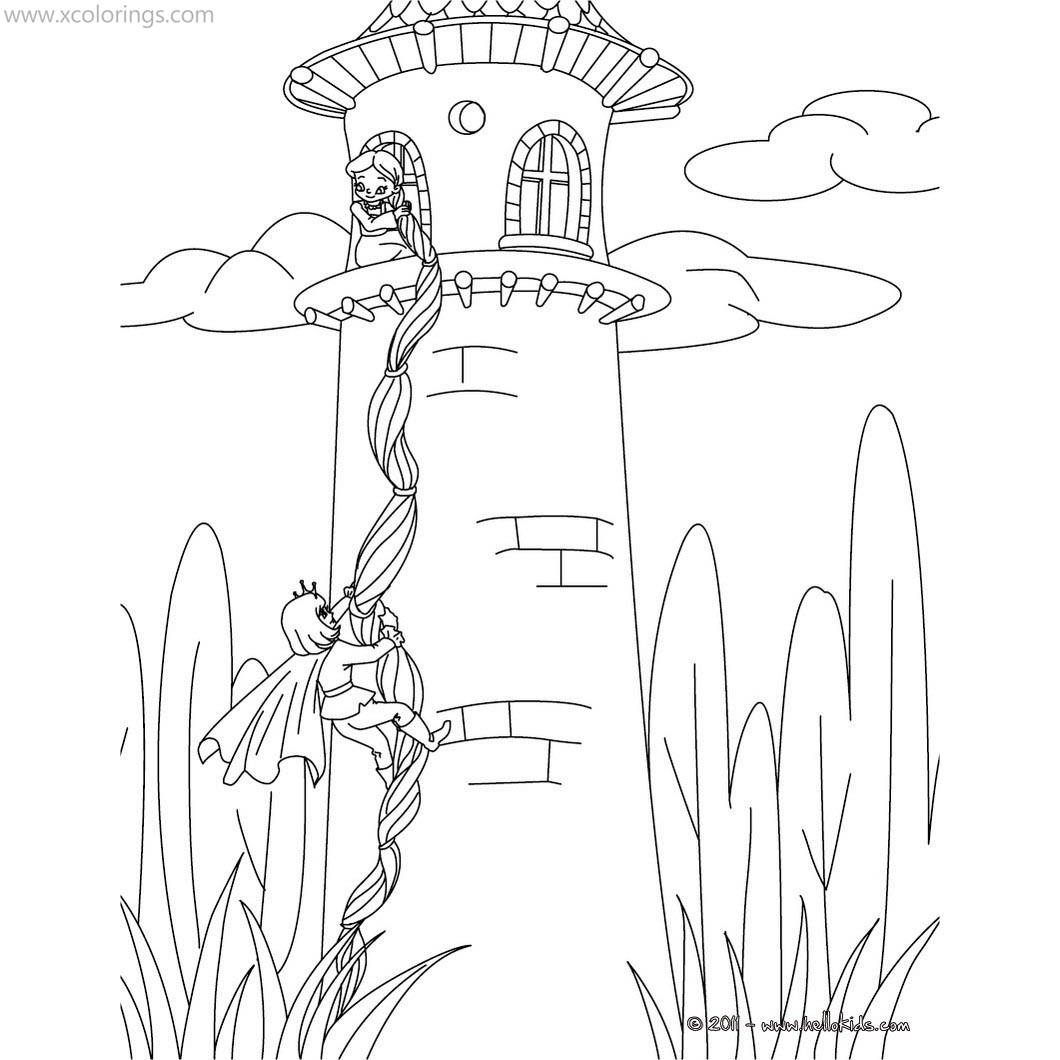 Rapunzel In the Tower Coloring Pages - XColorings.com