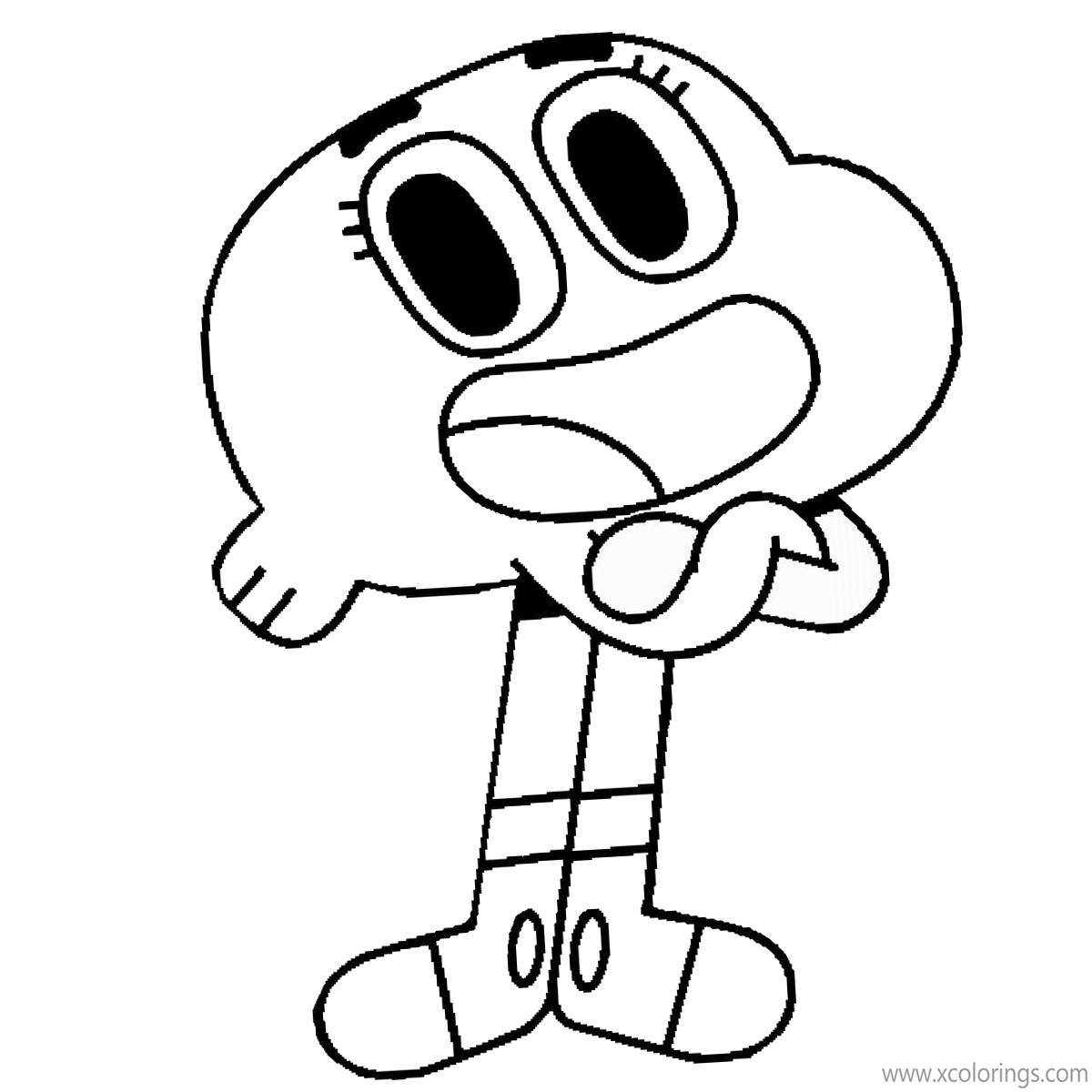 The Amazing World of Gumball Coloring Pages Darwin - XColorings.com