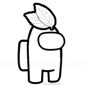 Among Us Coloring Pages Leaf Hat - XColorings.com