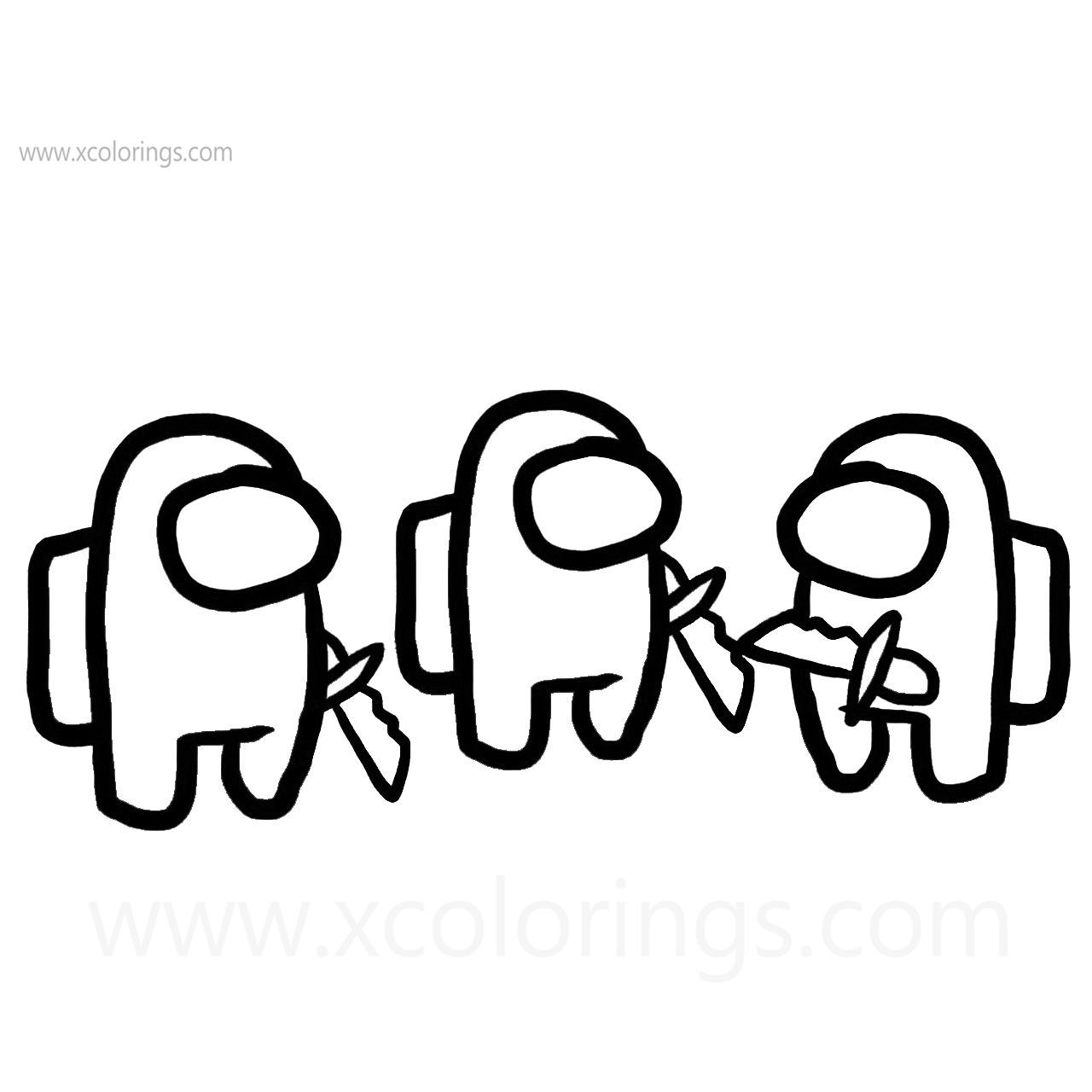 Among Us Coloring Pages Three Impostors - XColorings.com
