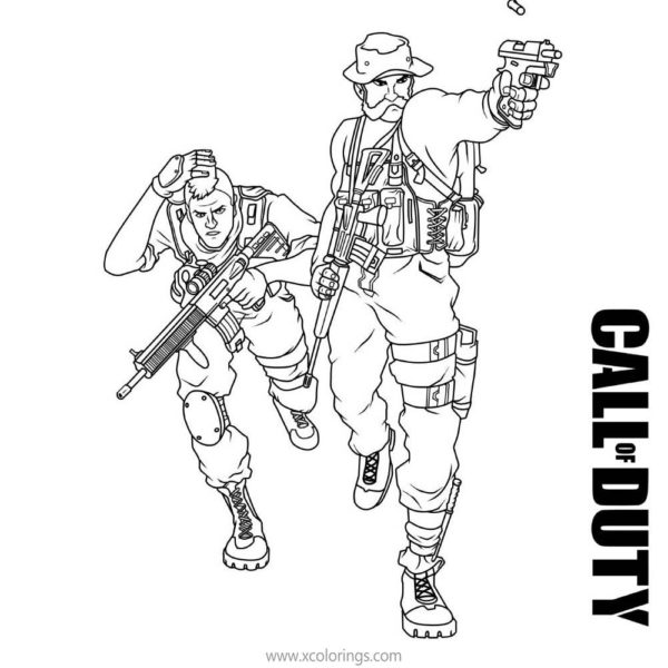 Call Of Duty Coloring Pages Man with Automatic Rifle - XColorings.com