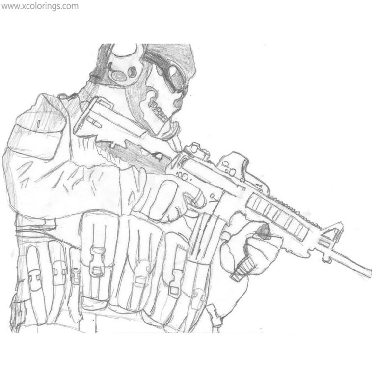 Call Of Duty Coloring Pages Ghost - XColorings.com